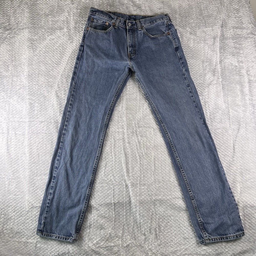 Levi's 505 Regular Fit Jeans Men's 32x34 Blue Straight Leg Medium Wash Denim
